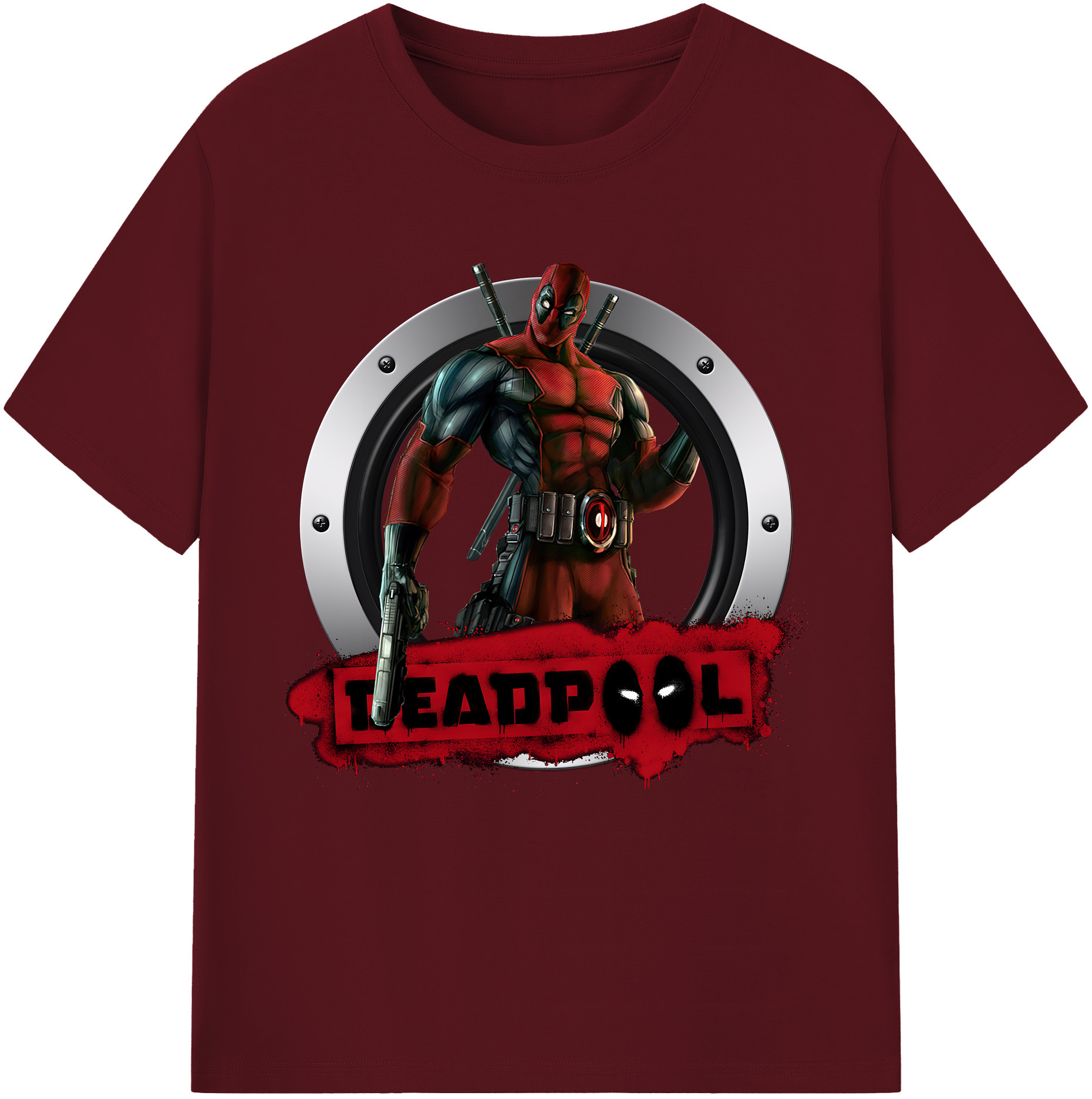 （画像用） Deadpool デッドプール 綿100％半袖Tシャツ（フロントプリント）